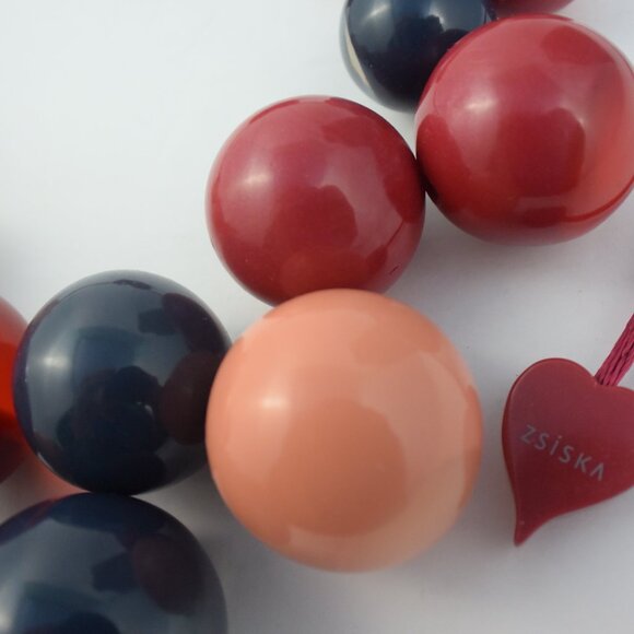 ZSISKA "Bolas" Statement Necklace & Matching Earrings LIKE NEW - Picture 3 of 10